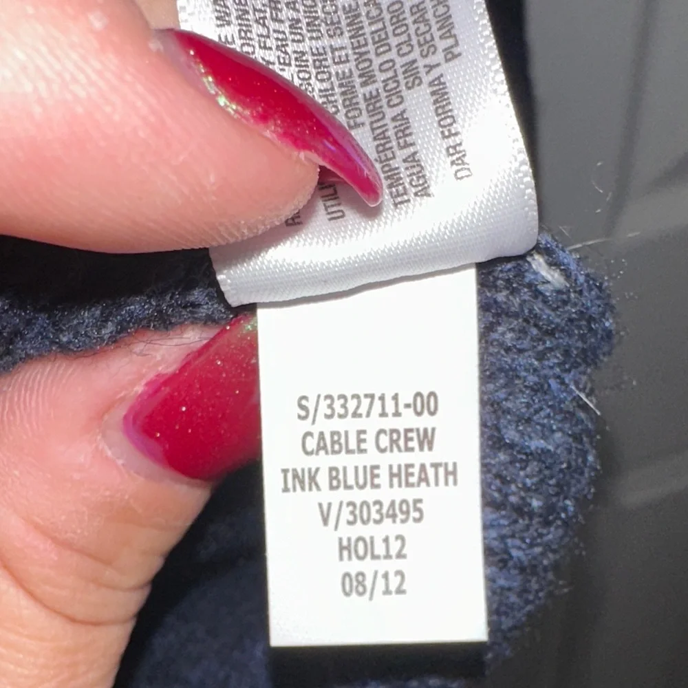 Old Navy Men's Dark Navy Cable Knit Crewneck Sweater